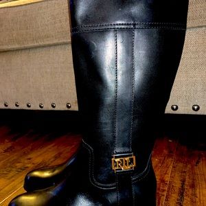 Black leather boots